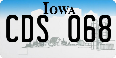 IA license plate CDS068