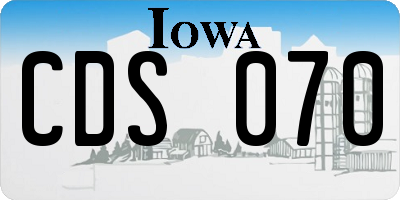 IA license plate CDS070