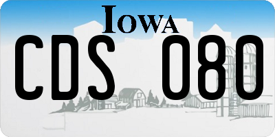 IA license plate CDS080