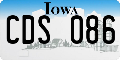 IA license plate CDS086