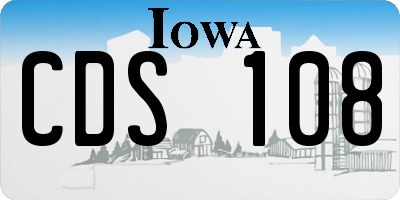 IA license plate CDS108