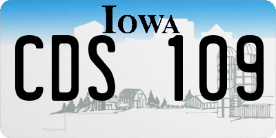 IA license plate CDS109