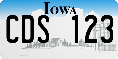 IA license plate CDS123