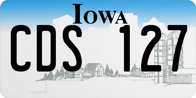 IA license plate CDS127