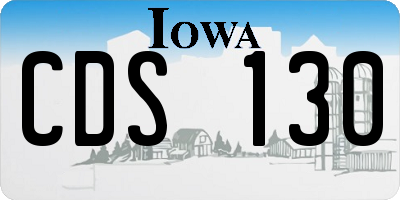 IA license plate CDS130