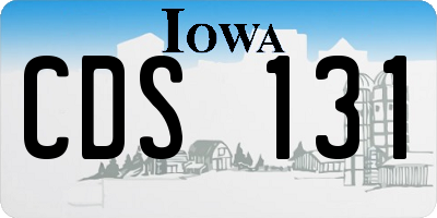 IA license plate CDS131