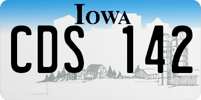 IA license plate CDS142
