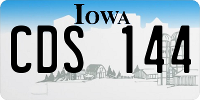 IA license plate CDS144