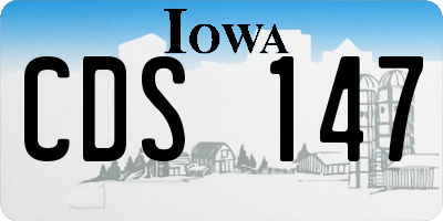 IA license plate CDS147