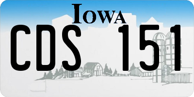 IA license plate CDS151