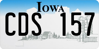 IA license plate CDS157