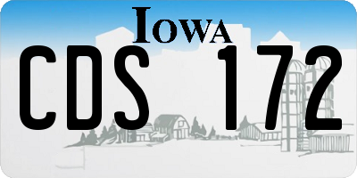 IA license plate CDS172