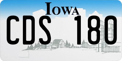 IA license plate CDS180