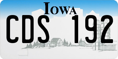 IA license plate CDS192