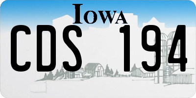 IA license plate CDS194