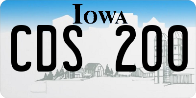 IA license plate CDS200
