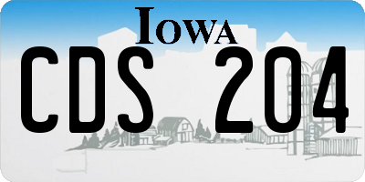 IA license plate CDS204