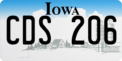 IA license plate CDS206
