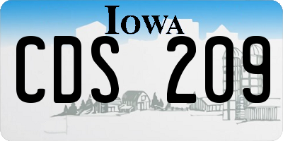 IA license plate CDS209
