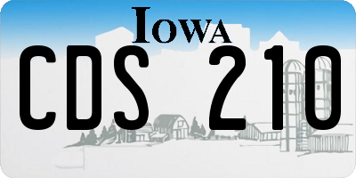 IA license plate CDS210