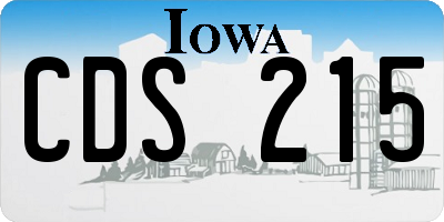 IA license plate CDS215