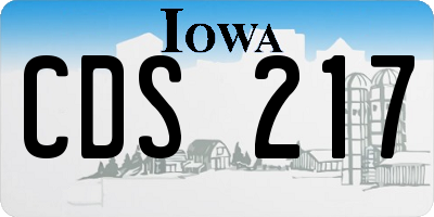 IA license plate CDS217