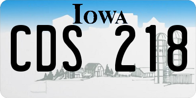 IA license plate CDS218