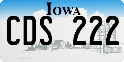 IA license plate CDS222