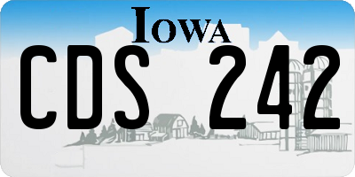 IA license plate CDS242