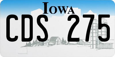IA license plate CDS275