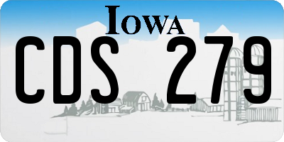 IA license plate CDS279
