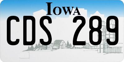 IA license plate CDS289