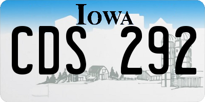 IA license plate CDS292