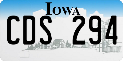 IA license plate CDS294