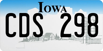 IA license plate CDS298