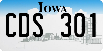 IA license plate CDS301