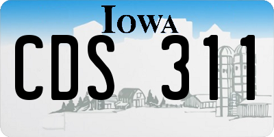 IA license plate CDS311