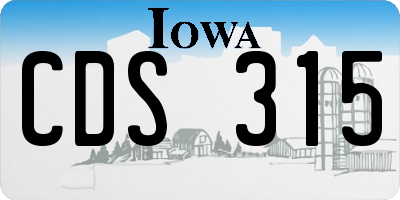 IA license plate CDS315