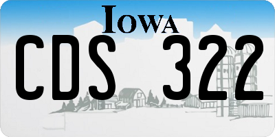 IA license plate CDS322