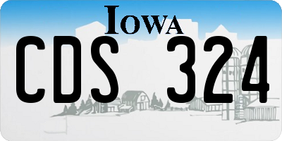 IA license plate CDS324