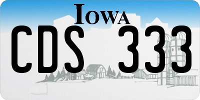 IA license plate CDS333
