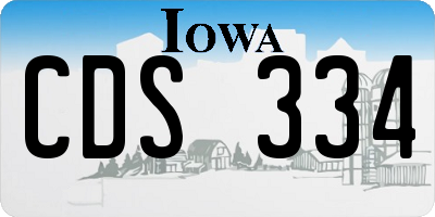 IA license plate CDS334