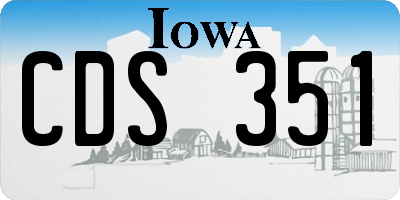 IA license plate CDS351