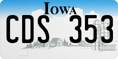 IA license plate CDS353
