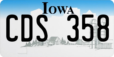 IA license plate CDS358
