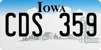 IA license plate CDS359