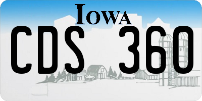 IA license plate CDS360