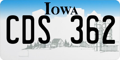 IA license plate CDS362