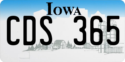 IA license plate CDS365