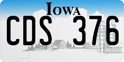 IA license plate CDS376